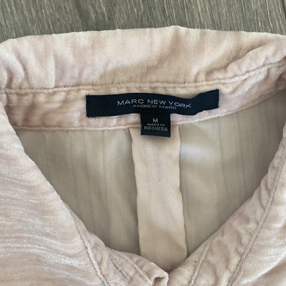 Marc New York button down velvet shirt with oversized - Picture 3 of 5